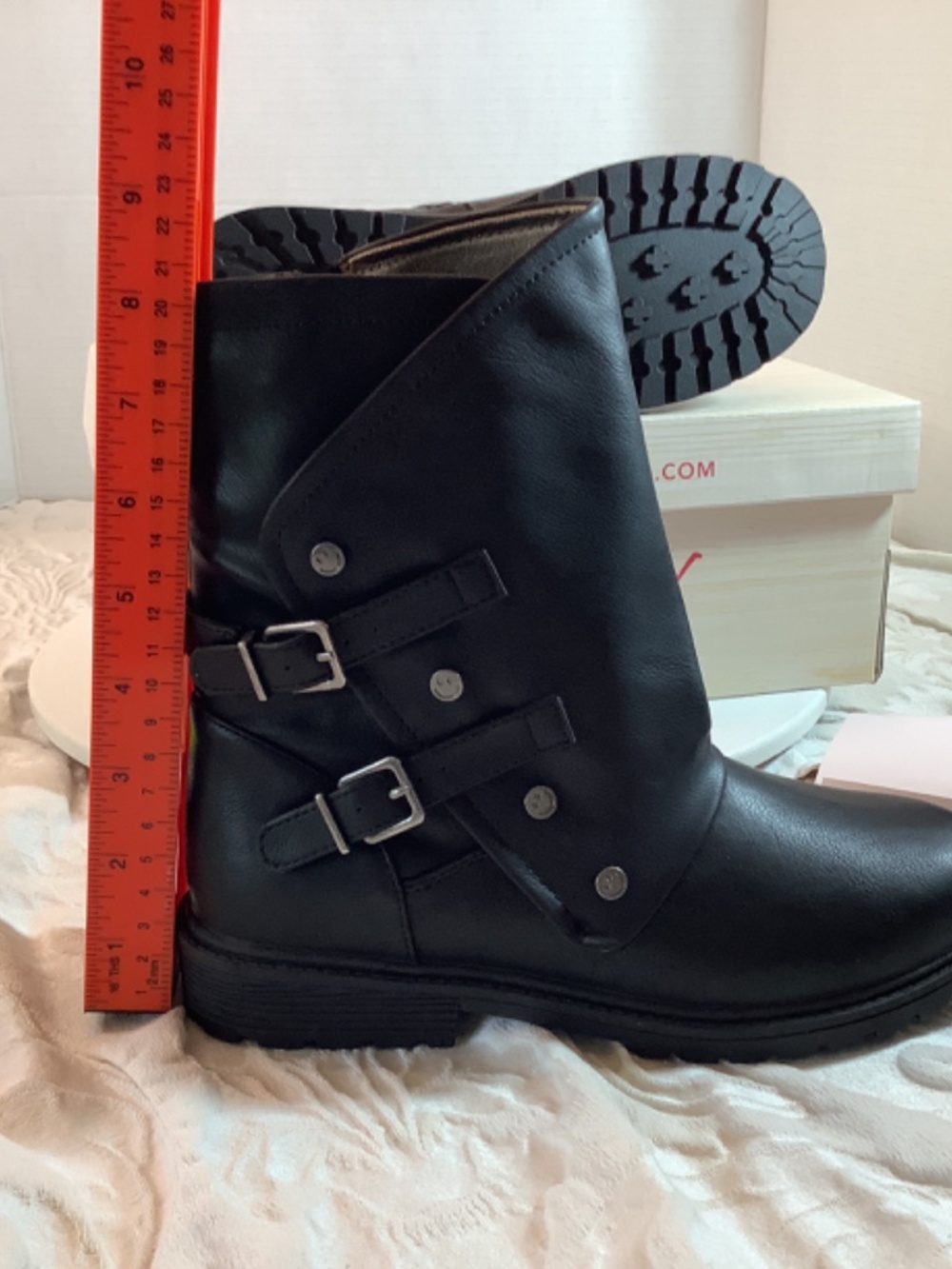 NWT Blowfish Malibu Kids black leather moto boots big girls 3 or ladies 5. - Picture 13 of 14